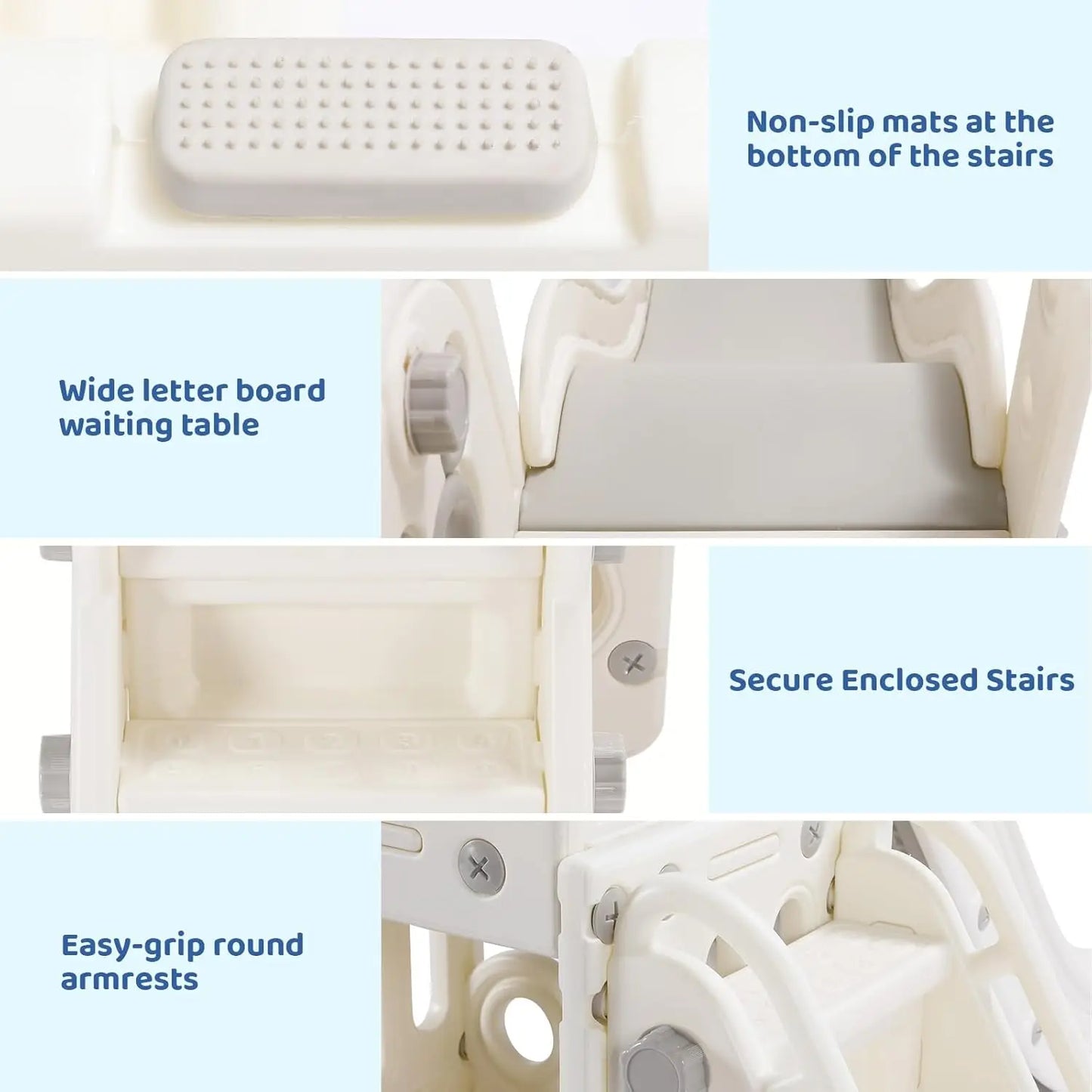 Kids Slide L-Shaped, 5 in 1 Slide Climber for Toddler, with Ball & Hoop,Storage Space and Non-Slip Steps,In/Outdoor Baby Playset