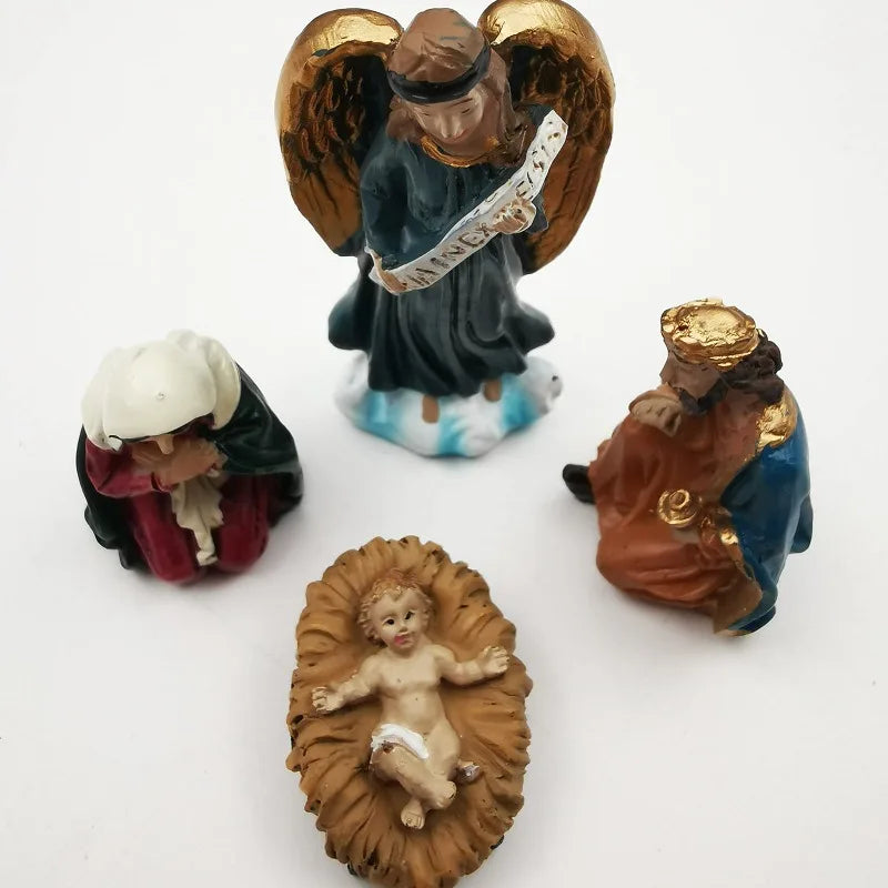 Nativity Sets for Christmas Christ Birth of Jesus Ornament Gifts Nativity Scene Crafts Resin Christmas Figurine Decoration