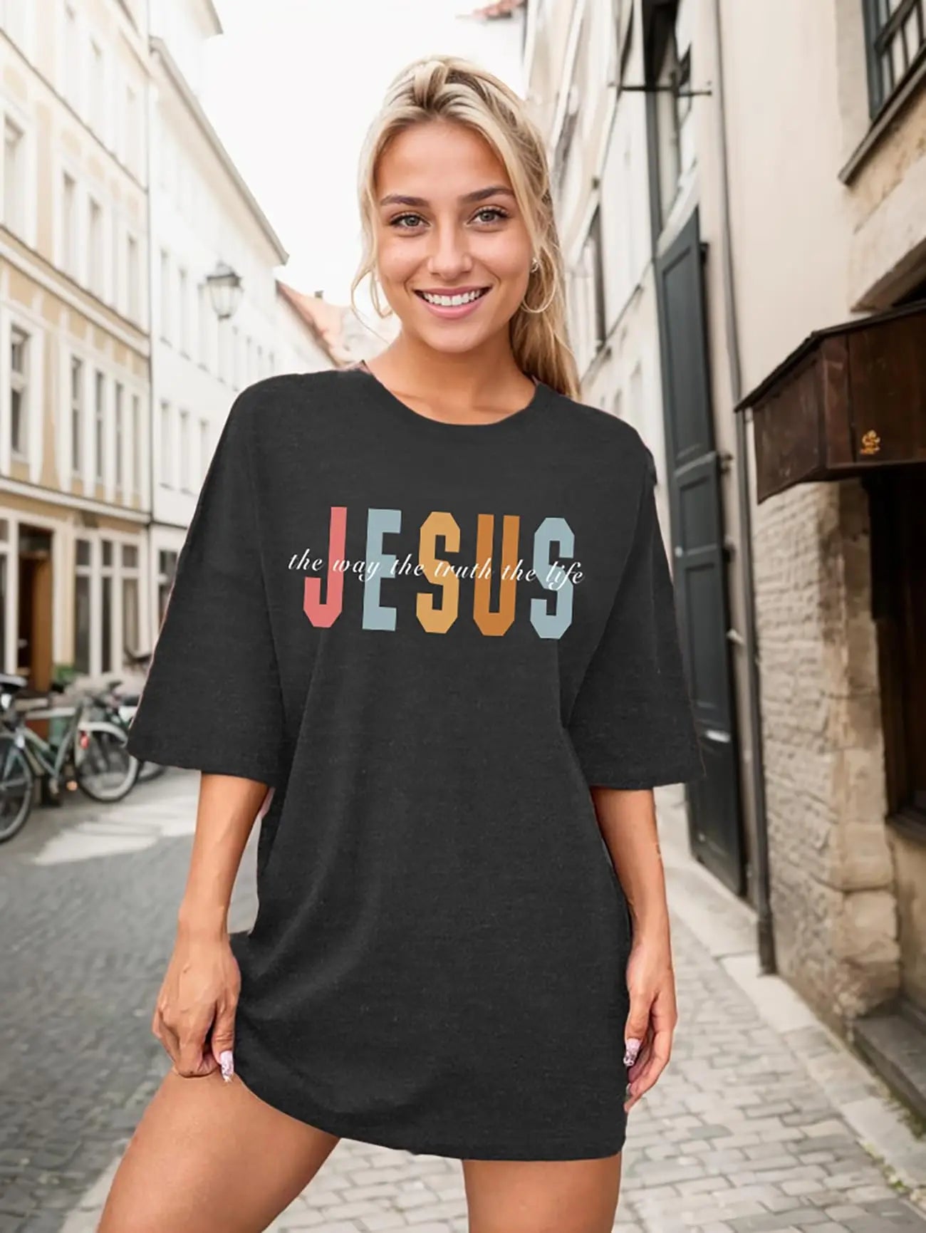 Jesus The Way The Truth The Life T-shirt Men Women Religious Faith Christian T Shirt Casual Cotton Bible Verse Jesus Lover