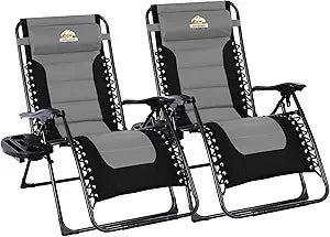 XMSJ Zero Gravity Lounge Chair Set Of 2 Outdoor Folding