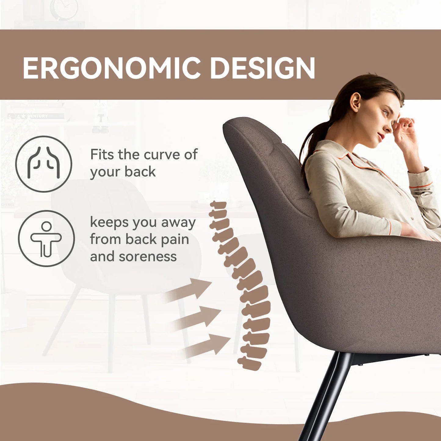 2Pcs Set Chair Bedroom Modern Dining Chairs Office Living Room Luxury Nordic Style Bar Stool Kitchen Furniture