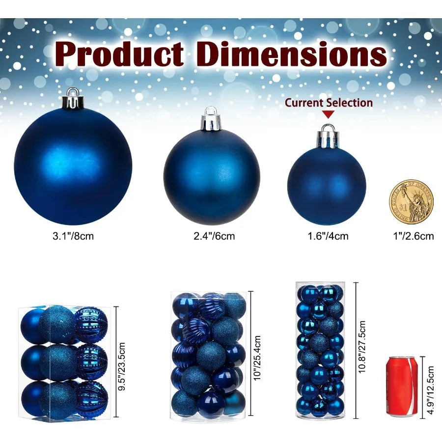Christmas Ball Ornaments Shatterproof Matte Mini Decorations For Xmas Tree