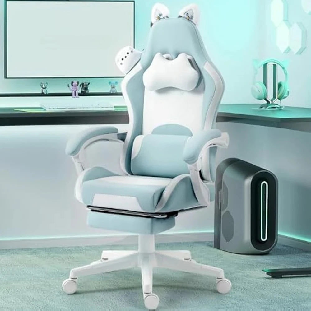 Ergonomics Gaming Chair With Cat Ears And Lumbar Massage