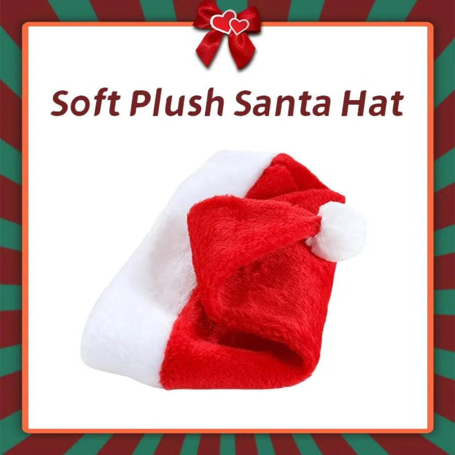 12 Pack Plush Santa Hats For Teens And Adults Holiday