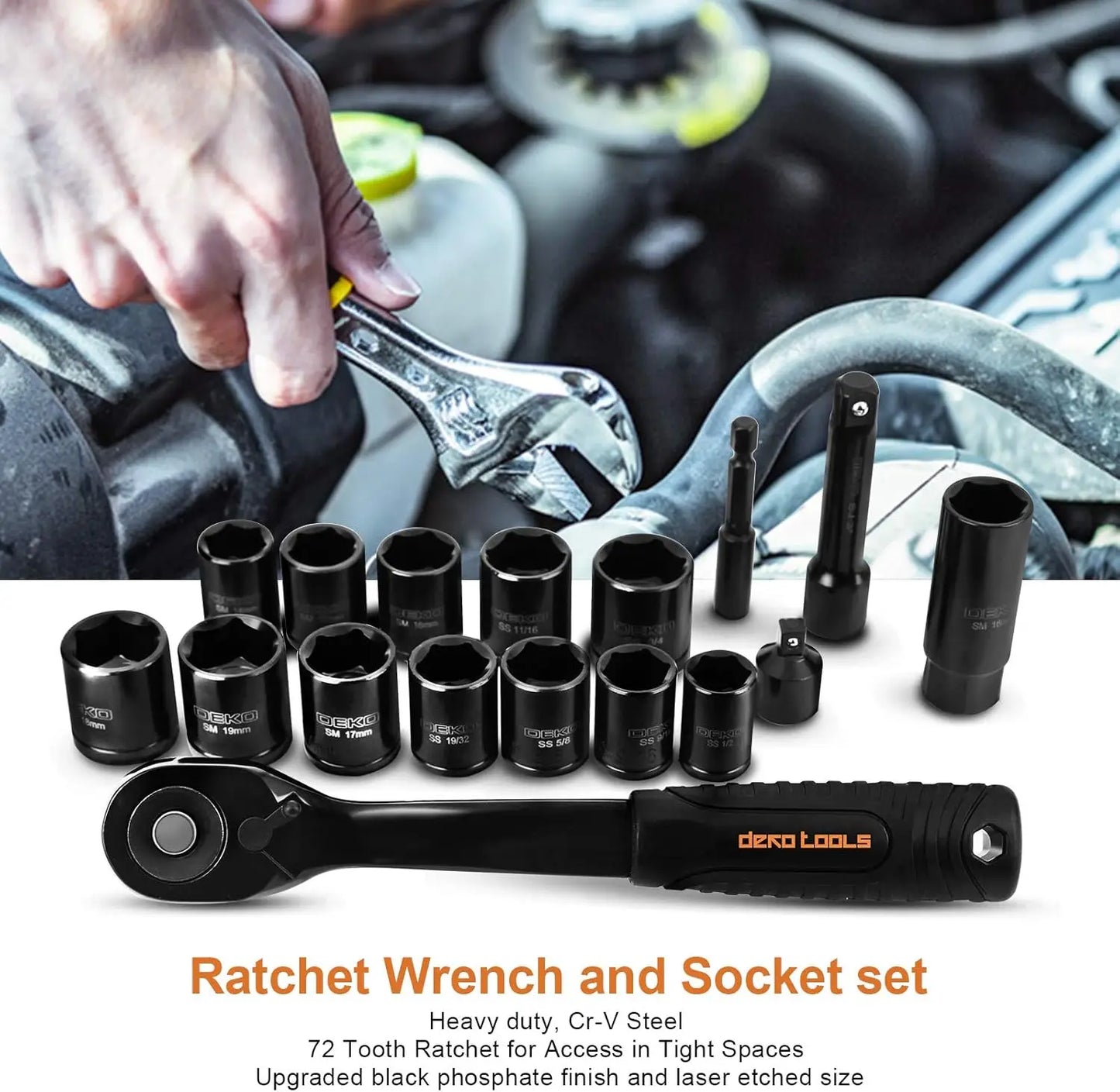 DEKODIY 218 Piece General Household Tool Set Auto Repair Kit