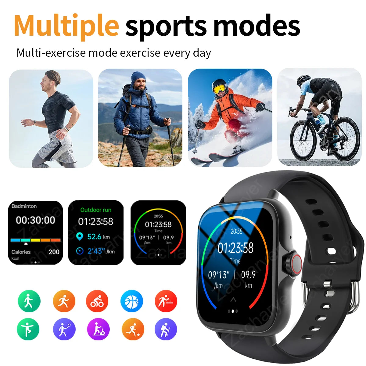 LOMAXFR Outdoor Sports Smartwatch With Call And Reminders