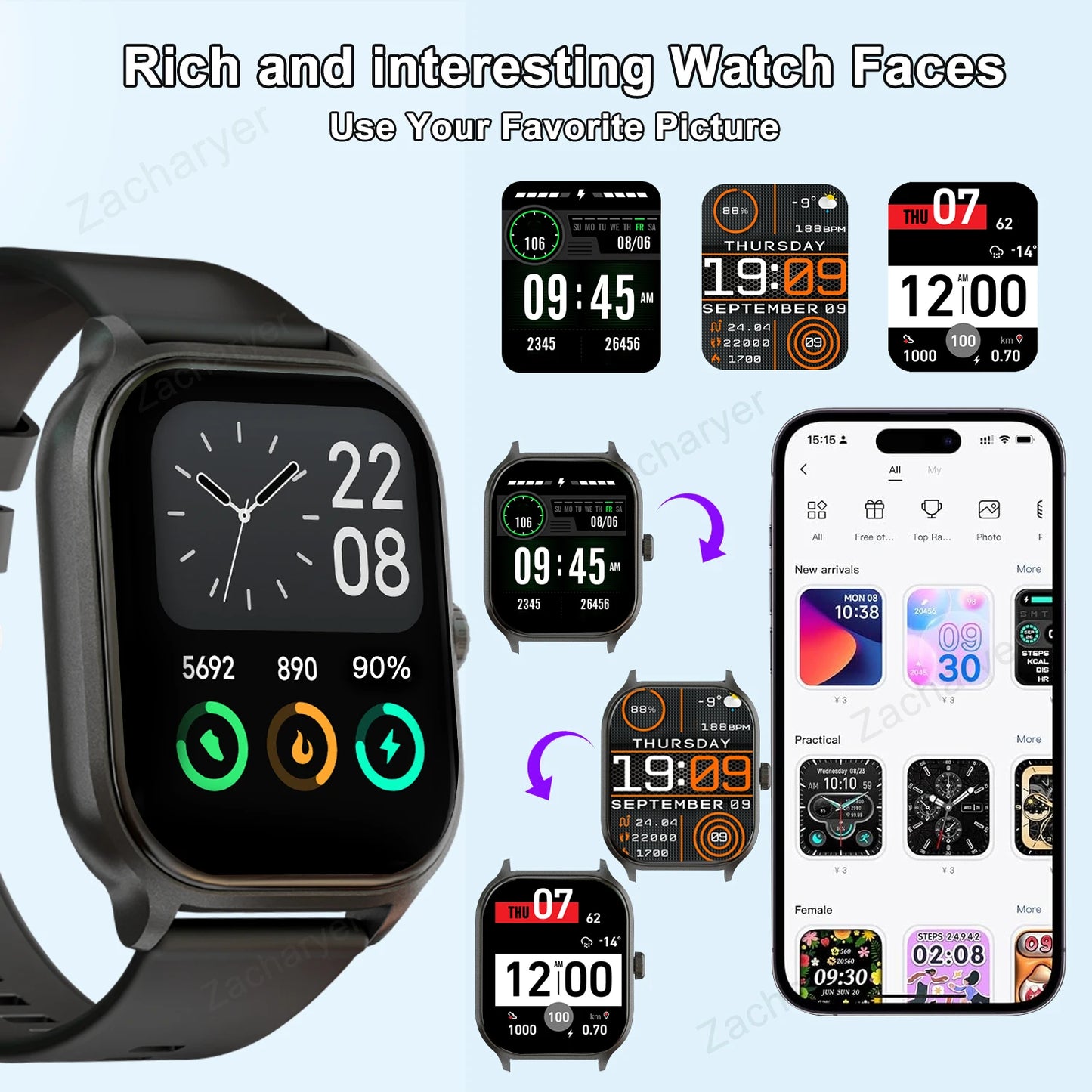 Case Outdoor Sports Smartwatch With Wireless Calling
