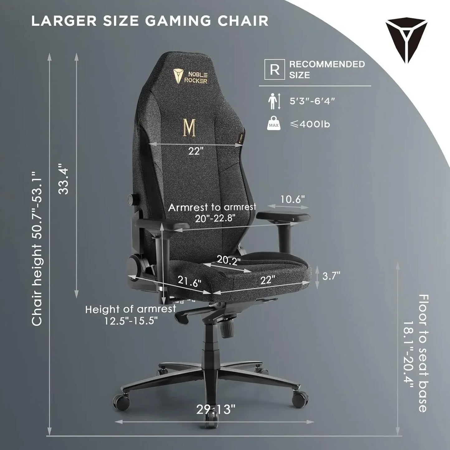 XMSJ Ergonomic PC Game Chair With Lumbar Support Headrest