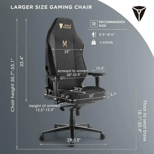 XMSJ Ergonomic PC Game Chair With Lumbar Support Headrest