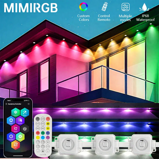MIMIRGB Eaves Lights Outdoor LED String Strip With Bluetooth