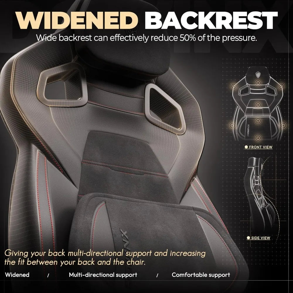 Ergonomic PU Leather Gaming Chair With Lumbar Support