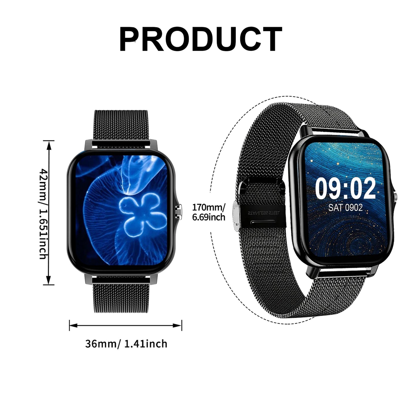 LOMAXFR Smartwatch Multi Sport Mode Call and Message Alerts