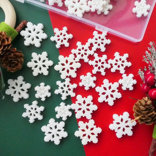 Glitter Plastic Snowflakes Embellishments For Christmas Crafts