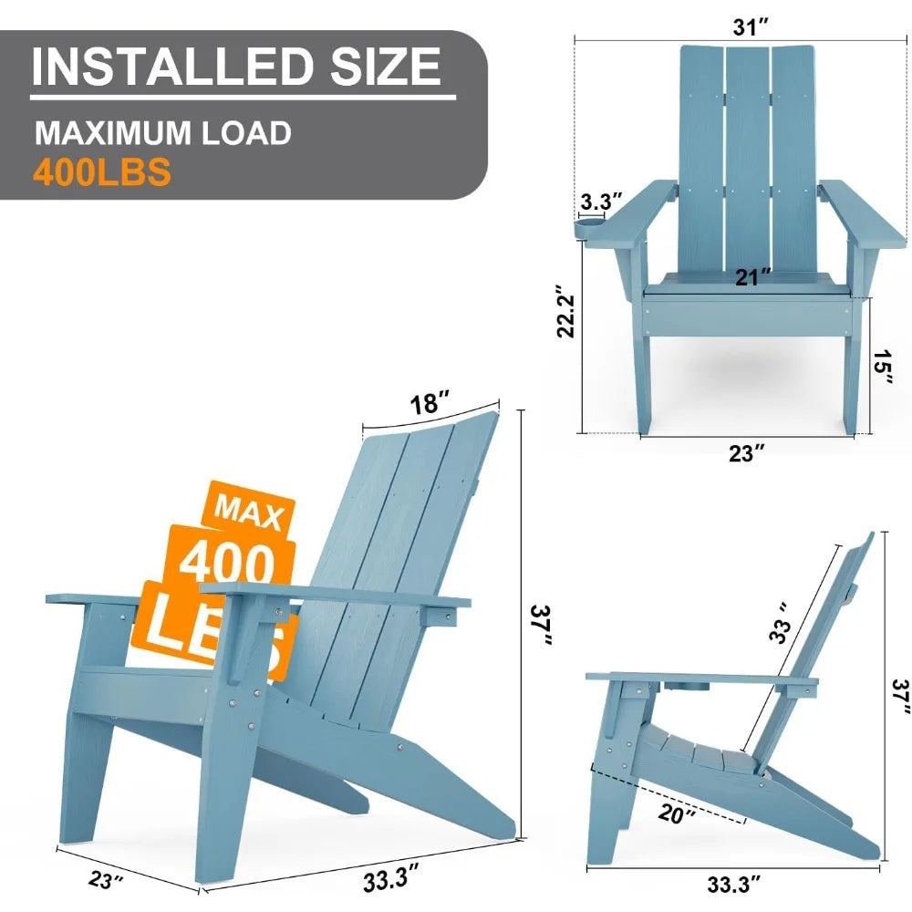 HUANZHUANG 4 Modern Adirondack Chairs Outdoor Furniture