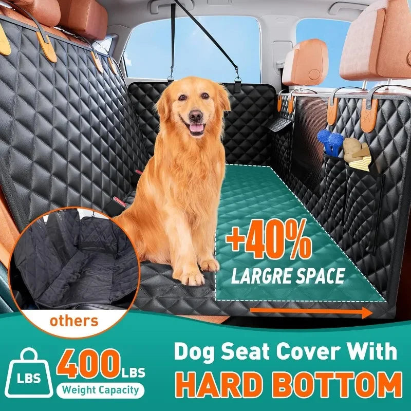 Back Seat Extender for Dogs,Dog Car Seat Cover Hard Bottom for Back Seat, Waterproof Dog Car Hammock for Car Back Seat