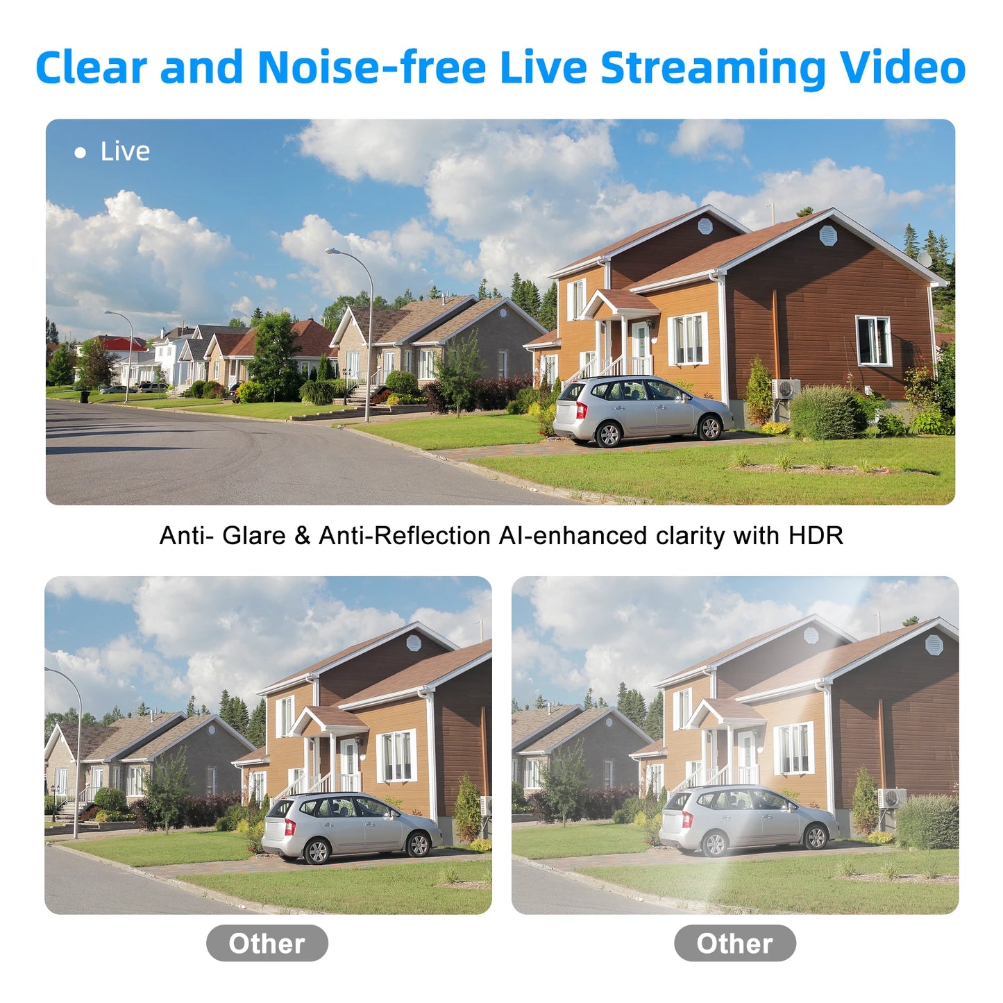 Window Camera Indoor Security 2.4&5Ghz, 110°Wide-angle, With Color Night Vision, Wired 1080p HD Video Camera, 2-Way Audio