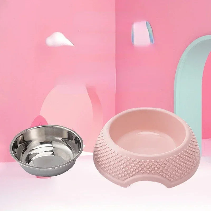 Hign-concerned UltraStainlessSteel Dog Feeding Bowl Petware Heart Shaped Pattern
