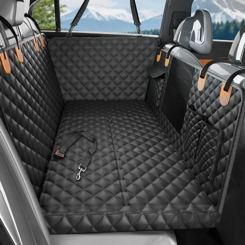 Back Seat Extender for Dogs,Dog Car Seat Cover Hard Bottom for Back Seat, Waterproof Dog Car Hammock for Car Back Seat