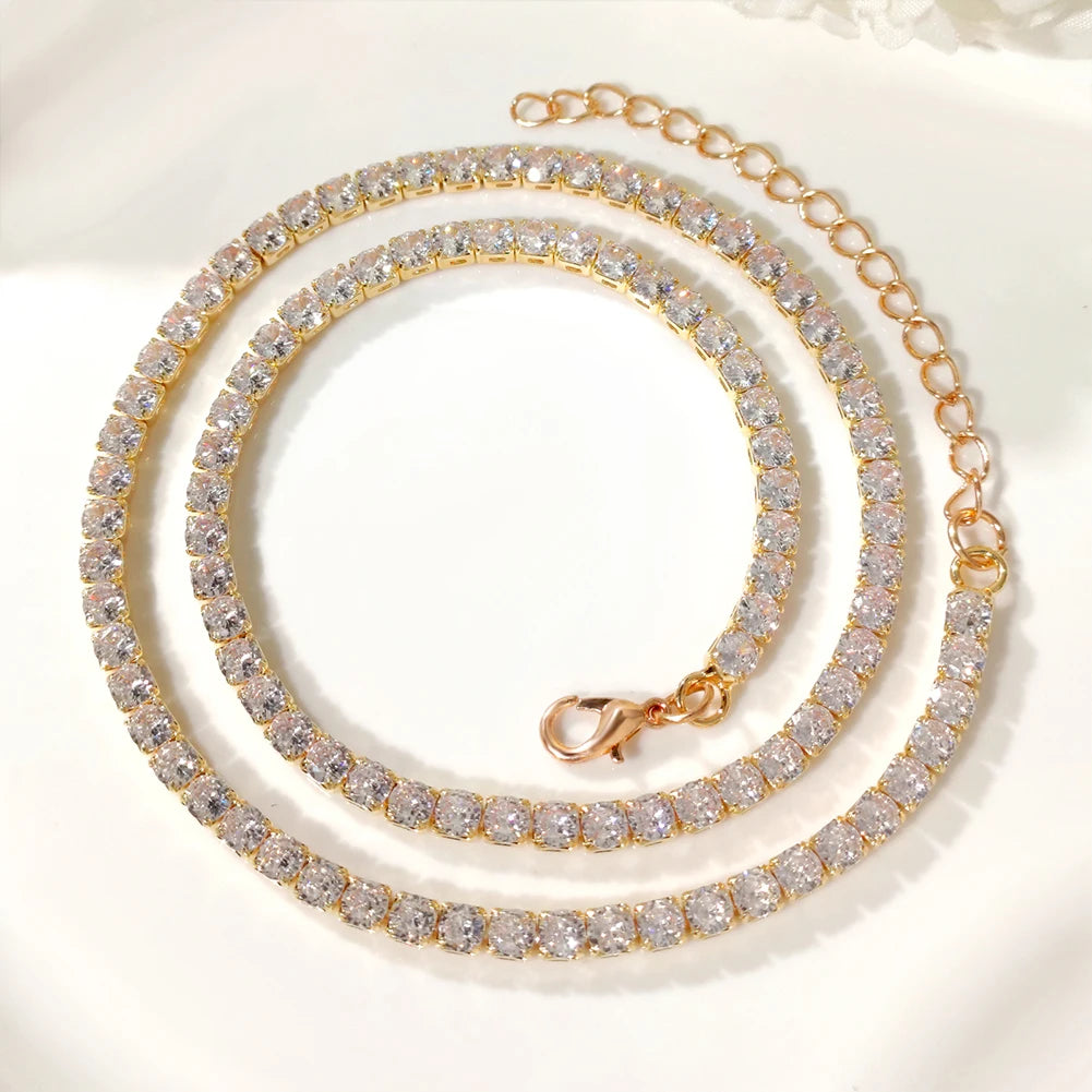 Caraquet Cursive Alphabet Name Necklace CZ Chain Pendant