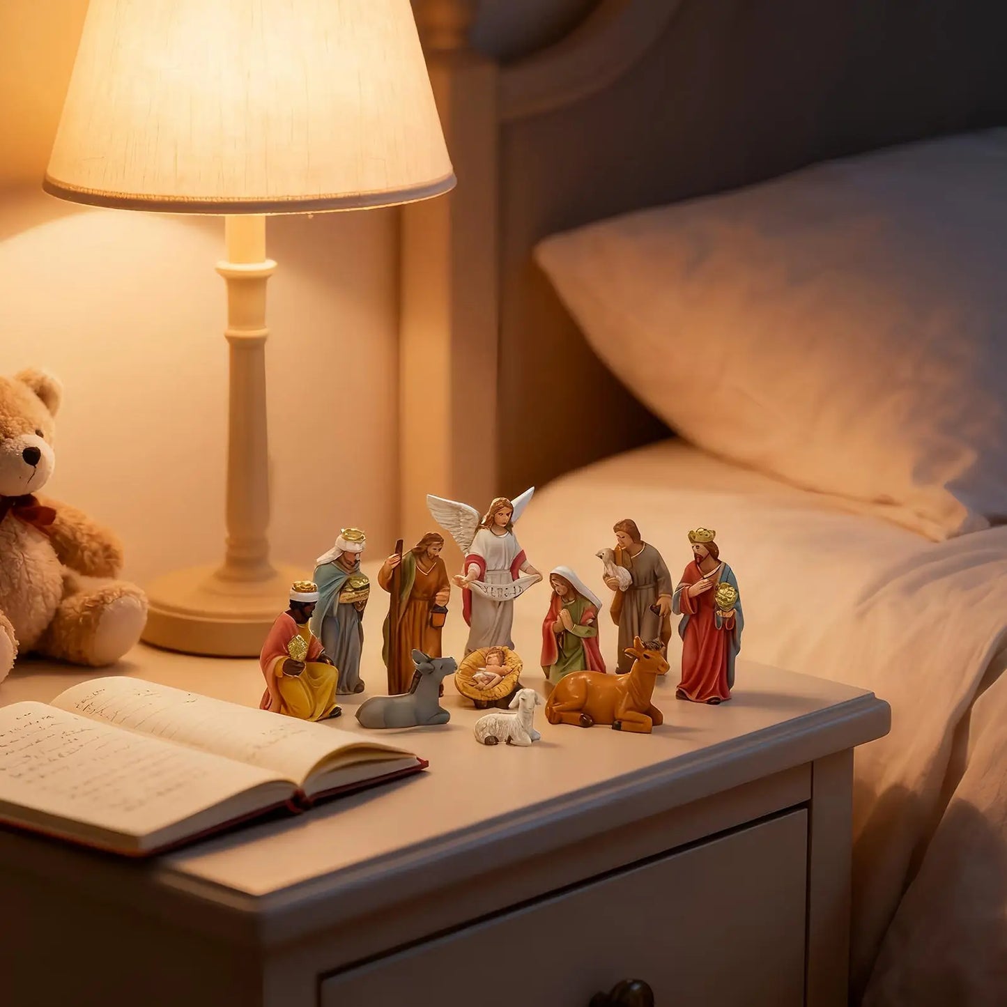 High-concerned Christmas Nativity Resin Manger Figurines Decor