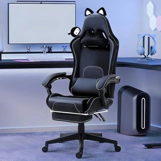 Ergonomics Gaming Chair With Cat Ears And Lumbar Massage