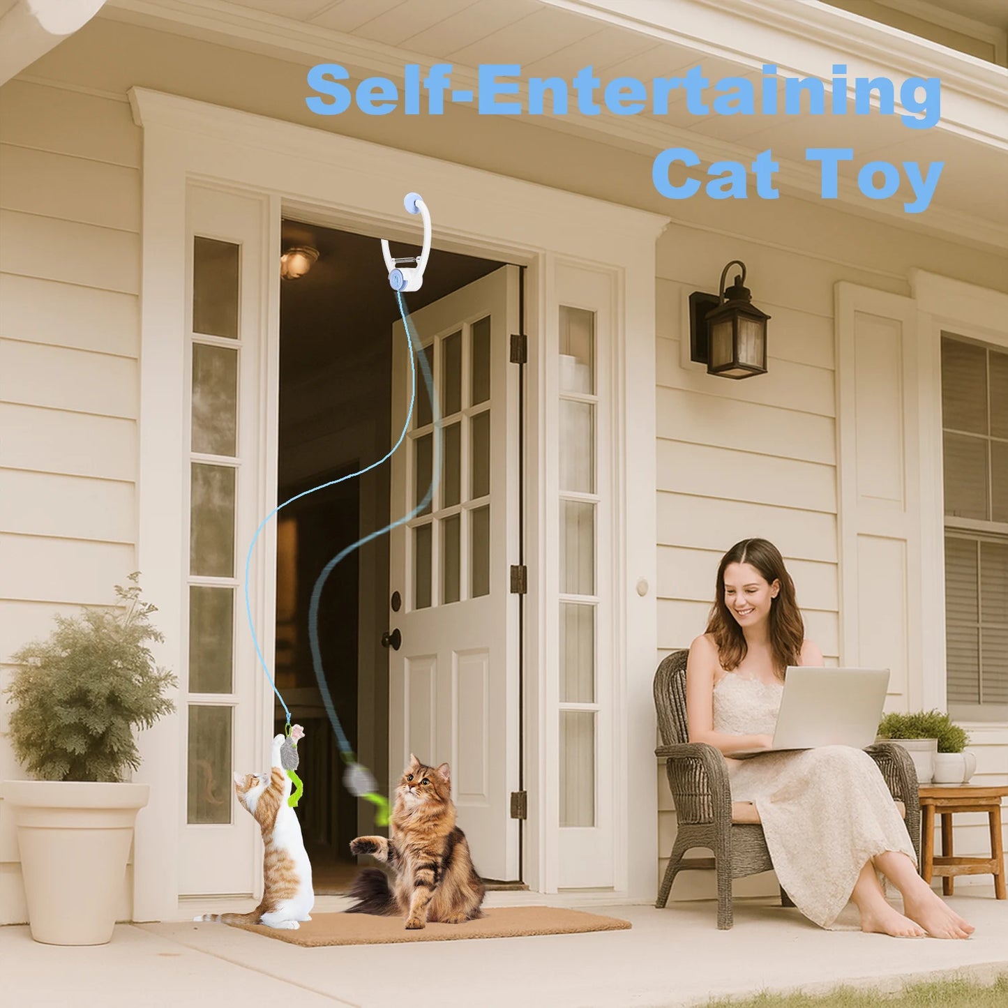 Cityflee Electric Doorway Hanging Cat Toy USB Rechargeable Interactive Movements