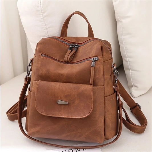 Guangdong Waterproof PU Leather Backpack Purse for Women