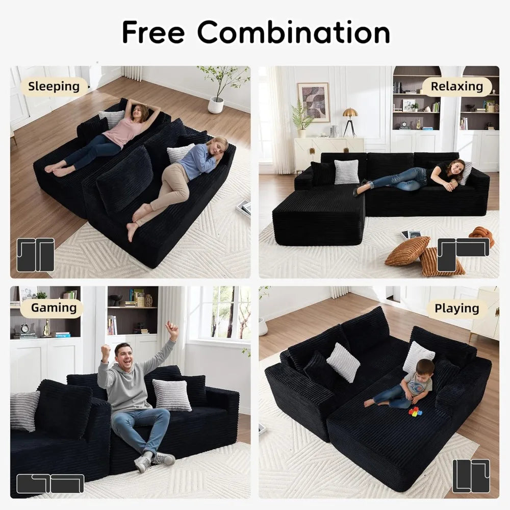 ANGDUO Boneless Couches Living Room Modular Sectional