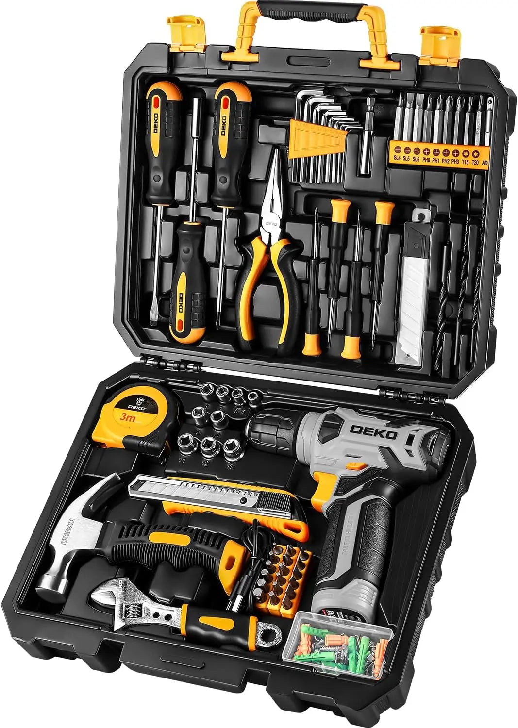 DEKODIY 126 Piece Power Tool Kit With 8V Cordless Drill