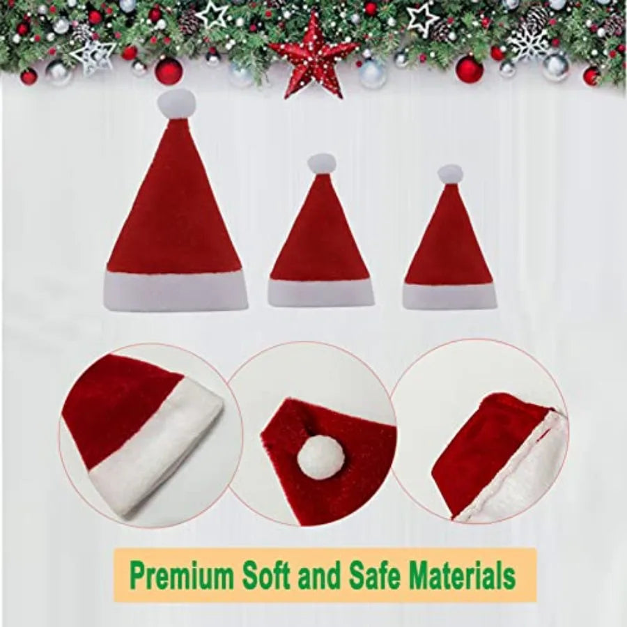 Mini Santa Hats 40Pcs Craft Christmas Wine Bottle Topper