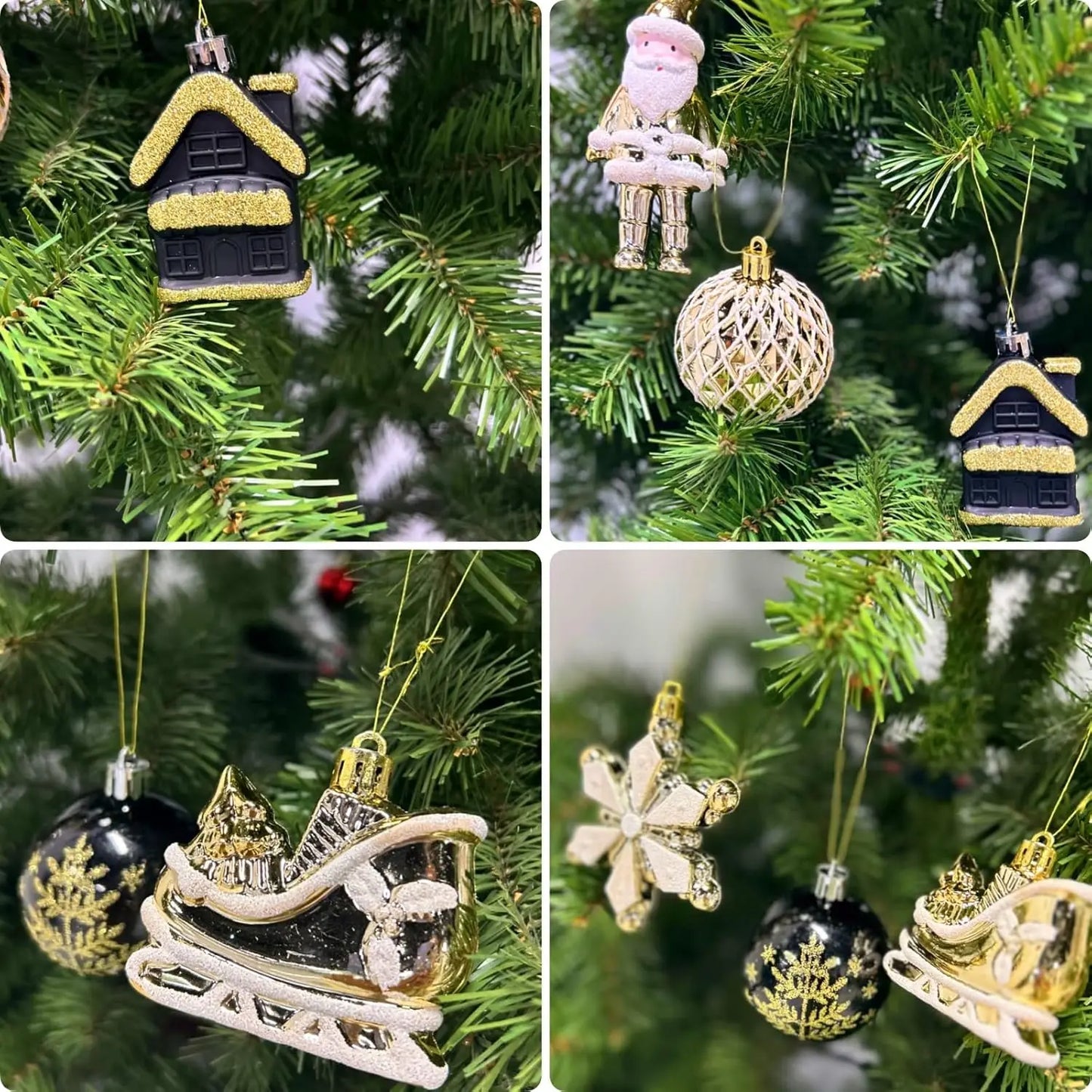 Shatterproof Christmas Ball Ornaments Set For Tree 50 Pcs