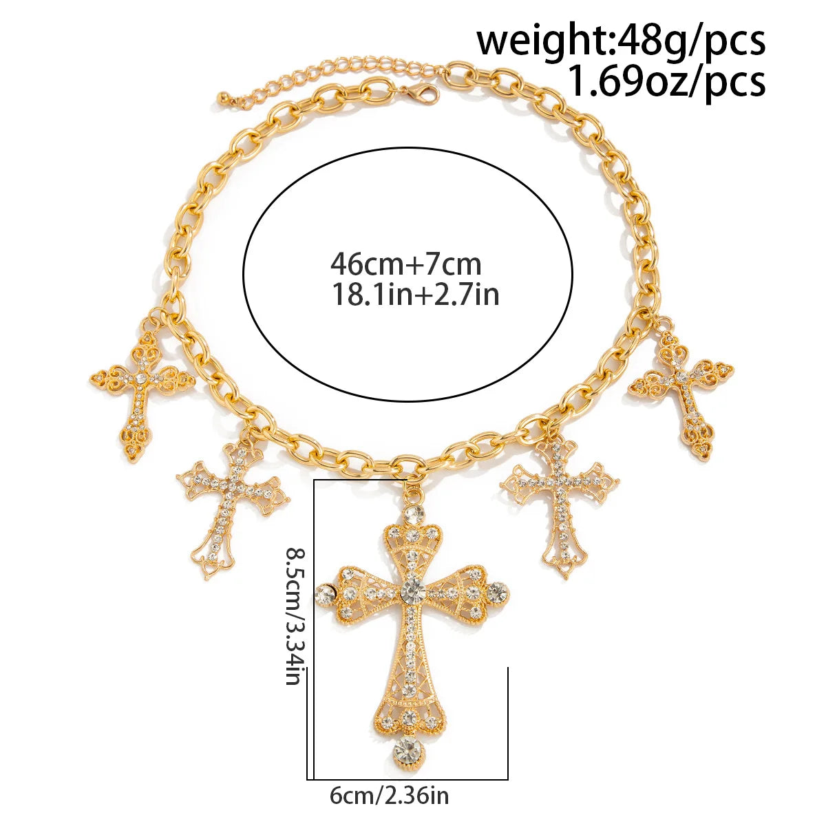 CN Guangdong Diamond Cross Necklace Fashion Style Jewelry