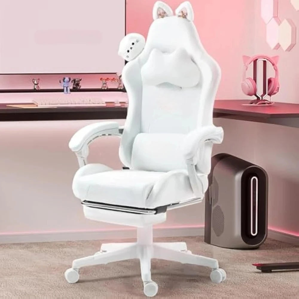 Ergonomics Gaming Chair With Cat Ears And Lumbar Massage