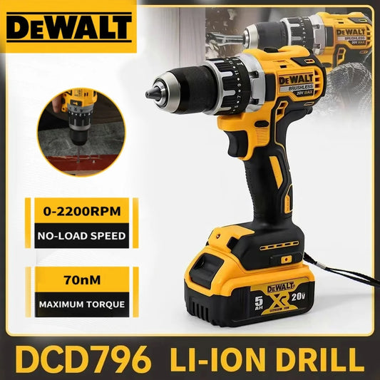 DeWalt DCD796 Cordless Brushless Impact Drill Kit Pro