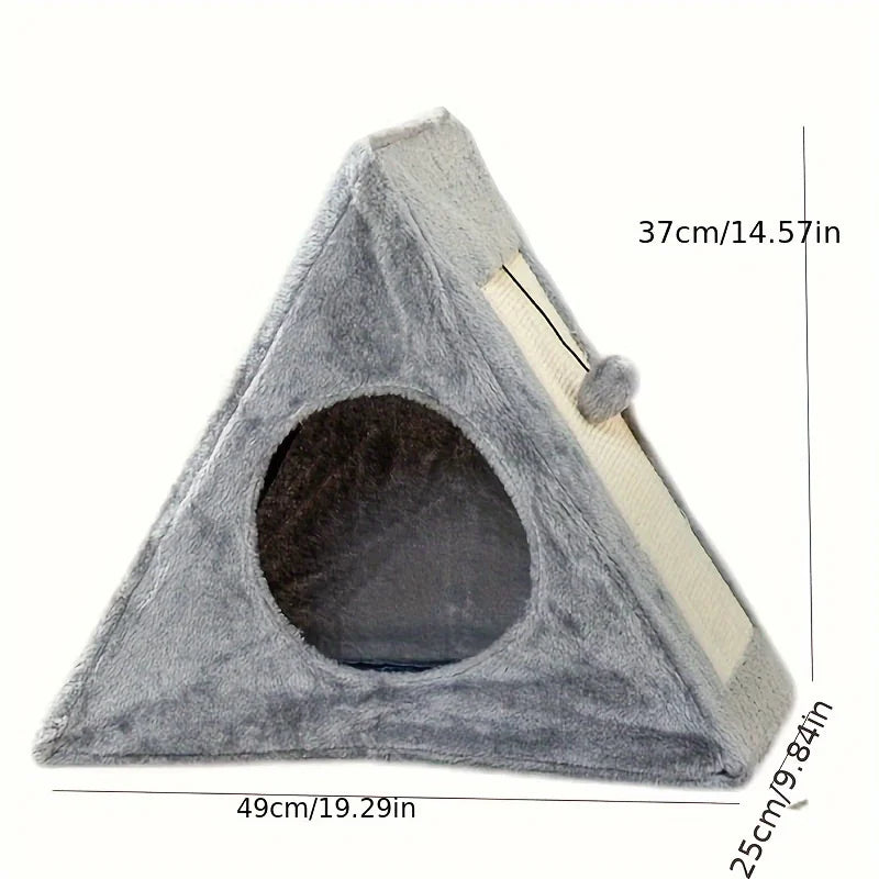 ZhejiangHign CatBed WithPlushToyBall ScratchingBoard DurableSisalFurSoftCozyComfort