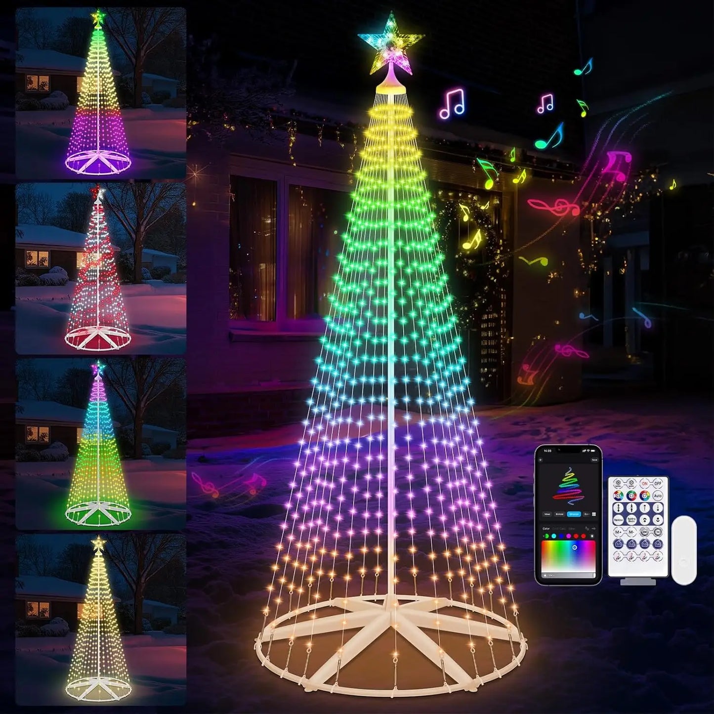 XMSJ Lighted Outdoor Christmas Tree Smart App Control Music Sync