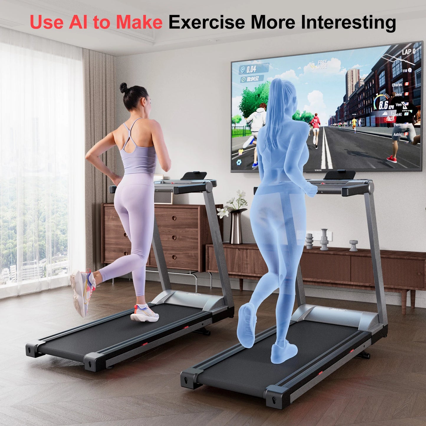 Superun Foldable Incline Home Treadmill Walking Pad