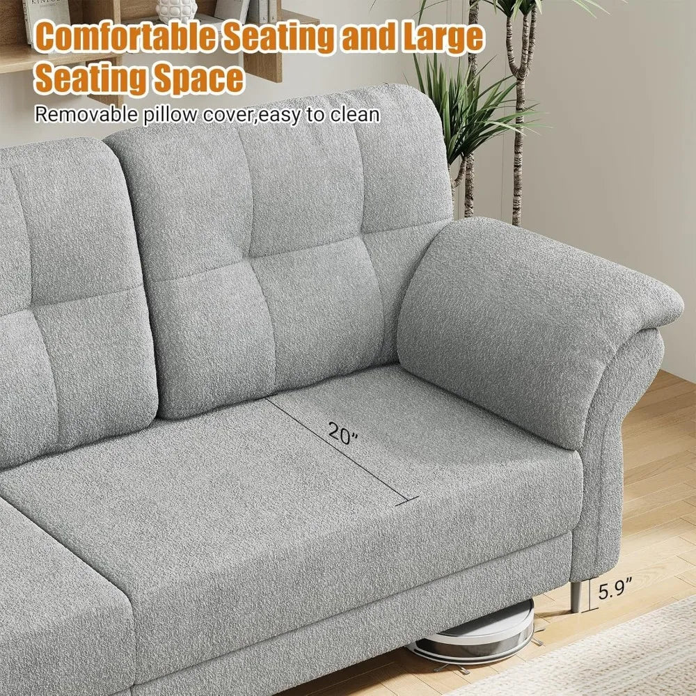 Couches for Living Room, Boneless Couch High-Density Sponge Filled Sofas Cloud Couch for Living Room 83" Wide Sofa, Loveseat Sma