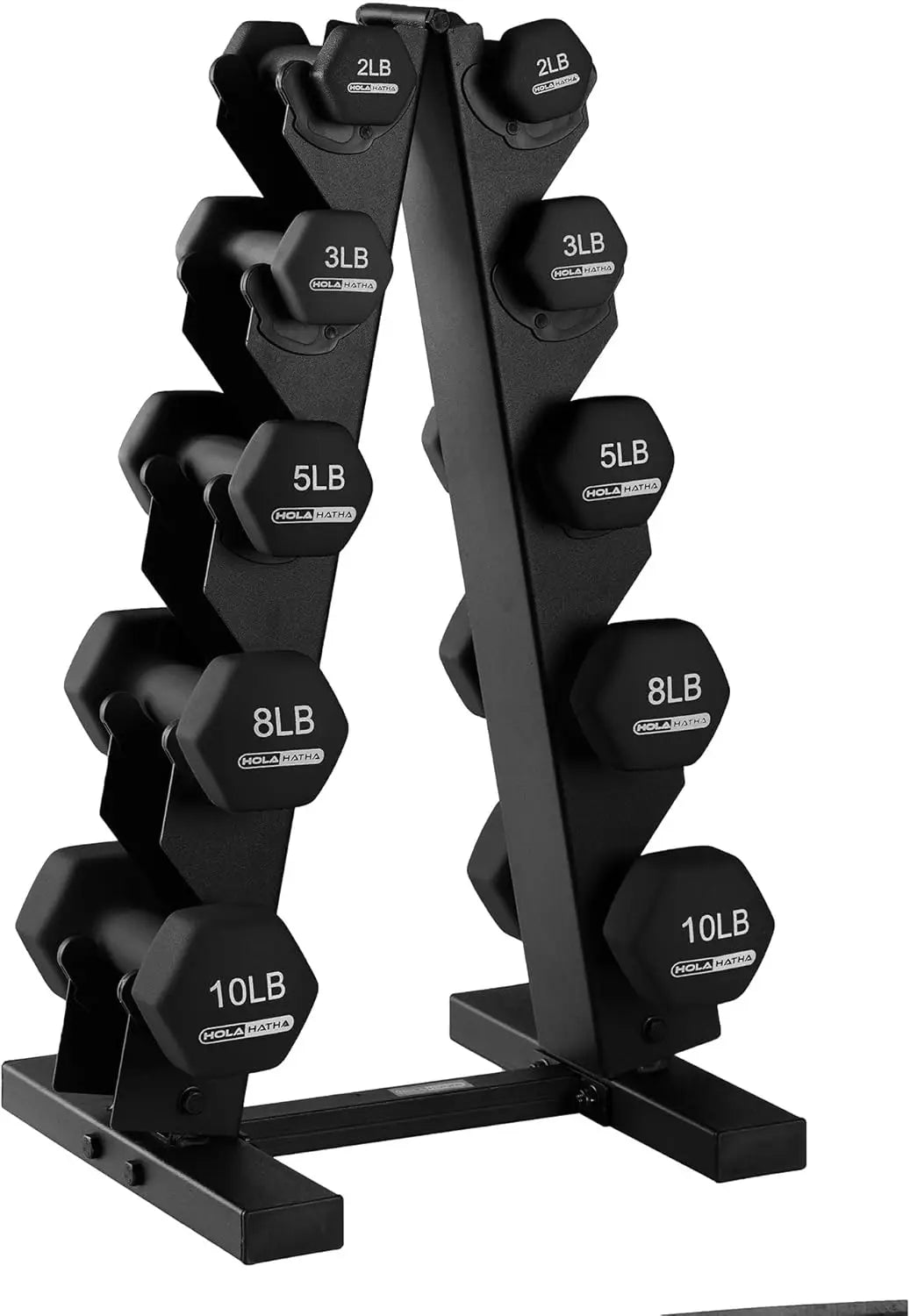 Neoprene Dumbbell Free Hand Weight Set with Rack