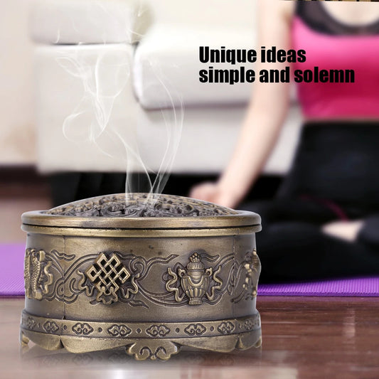 Vintage Backflow Incense Burner Cone Holder Metal Home Decor