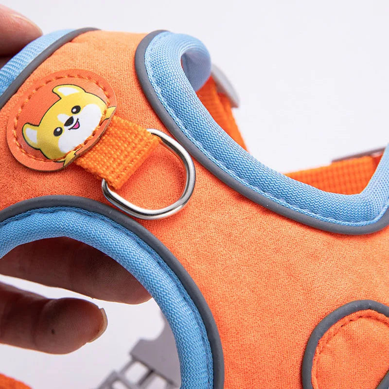 DZOMNOKCN Customizable Reflective Breathable Dog Harness And Leash Set FlannelFabric