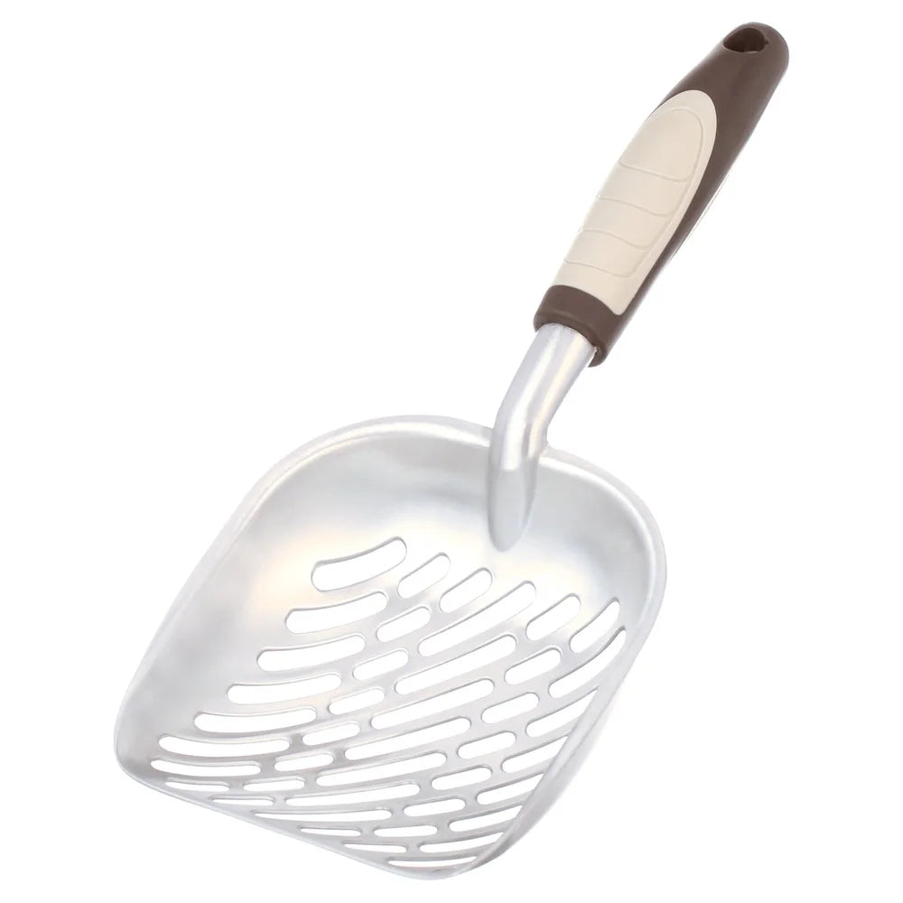 Hign-concerned Industrial Grade Aluminum Cat Litter Scoop Ergonomic TPR SlottedDesign
