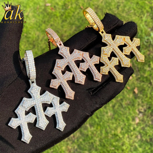 Aokaishen Iced Out Cross Necklace for Women Fashion Jewelry