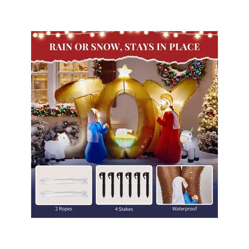 Sichuan Inflatable Nativity Scene with Joy Sign Lighted Decor