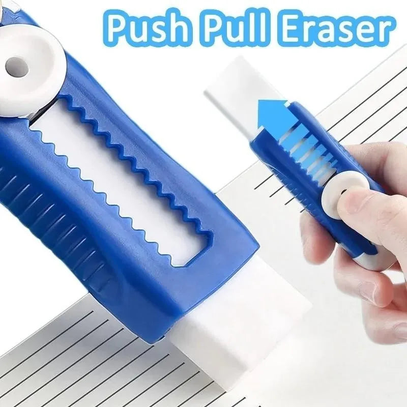 Pustell Push Pull Eraser Set With Refills For Office
