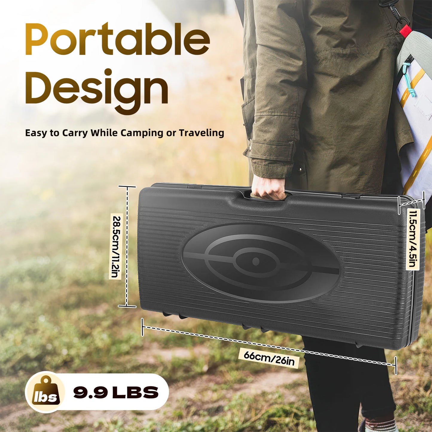 2in1 2-Burner Portable Camping Stove, Butane Camping Stove Kit w/Baking Pan and Carrying Case, Auto Ignition Camping Burner LPG