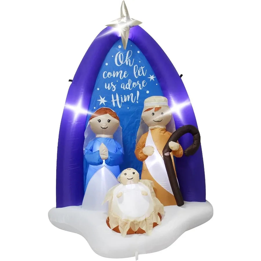 Hign-concerned Inflatable Jesus Nativity Scene With LED Lights