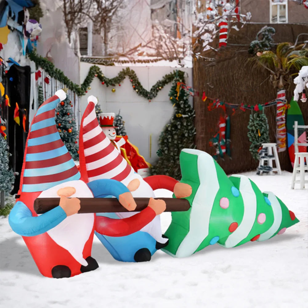 High Concerned Santa Claus Inflatable LED Yard Decor