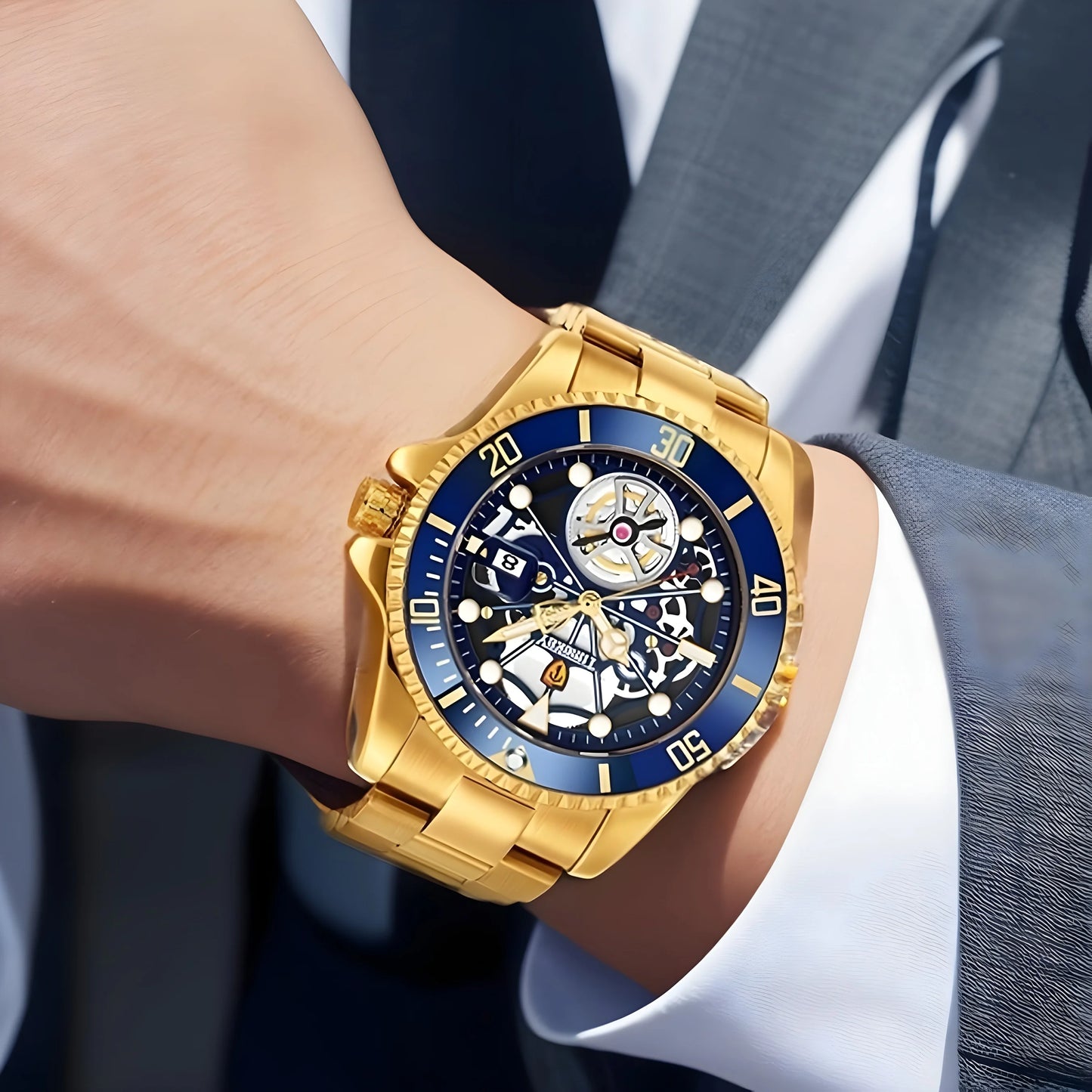 TimeKey Men's Quartz Watch With Rotating Bezel For Business