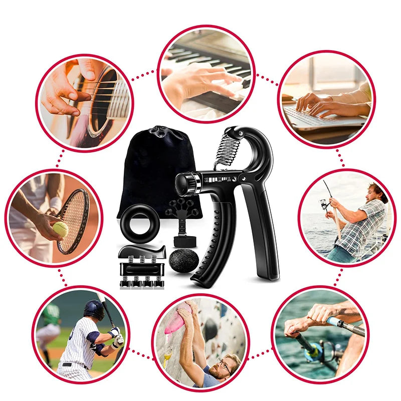 Adjustable Hand Gripper Kit for Forearm and Finger Exercise